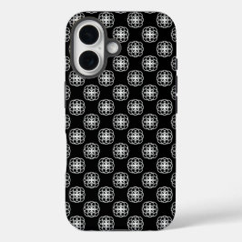 Capa de iPhone com padrão contínuo preto e branco