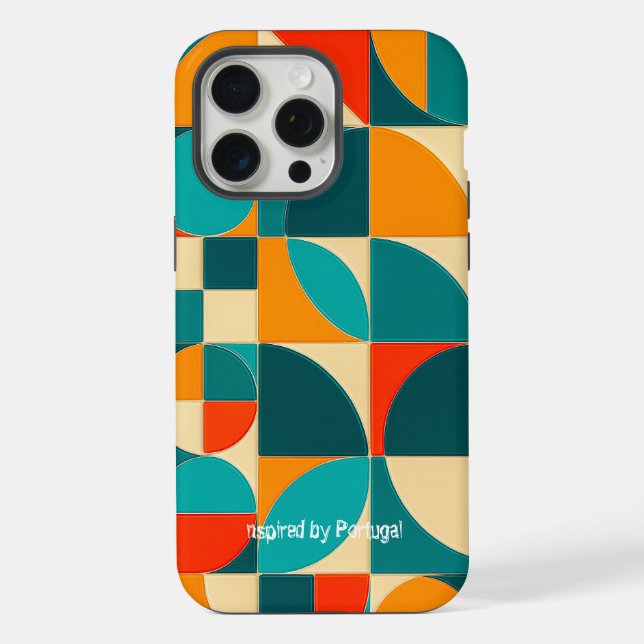 Capa de iPhone com Padrão de Azulejo Português Mod (Verso)