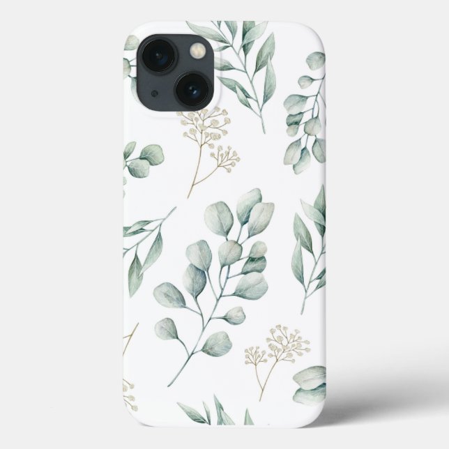 Capa de iphone com padrão de Eucalipto (Verso)