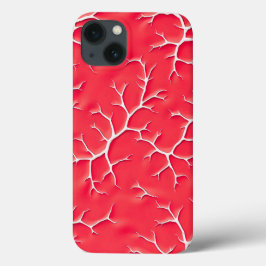 Capa de iPhone com padrão de galho de Salsa Vermel