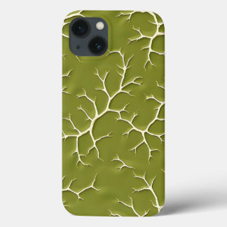 Capa de iPhone com padrão de ramo em verde oliva