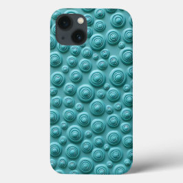 Capa de iPhone com Padrão Espiral Turquesa - Visua