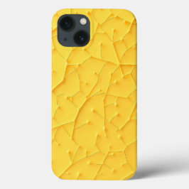 Capa de iPhone com Padrão Orgânico Amarelo Look Ou