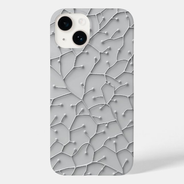 Capa de iPhone com padrão orgânico cinza estilo mi (Verso)