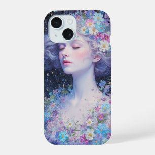 Capa de iPhone com Retrato Floral Sonhador