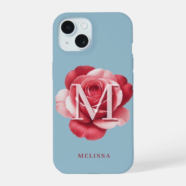 Capa de iPhone com Rosa Inicial Personalizada | Fl (Verso)