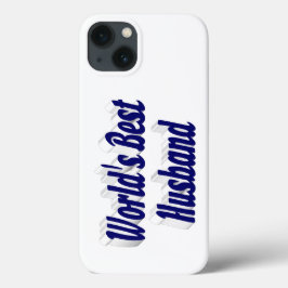 Capa de iPhone com texto azul escuro para marido