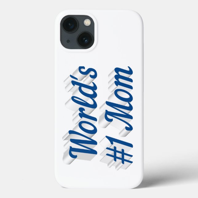 Capa de iPhone com texto azul mar Mãe (Verso)