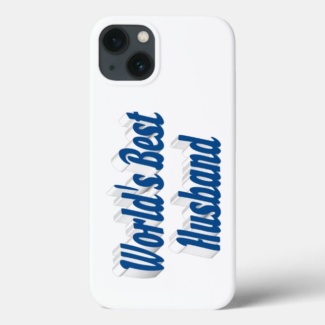 Capa de iPhone com texto azul mar para Marido (Verso)