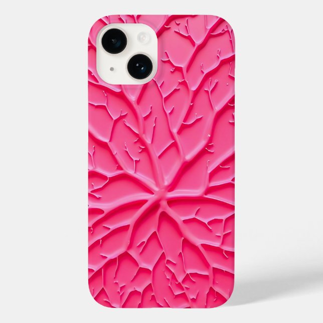 Capa de iPhone com Textura de Galho Rosa Bege para (Verso)