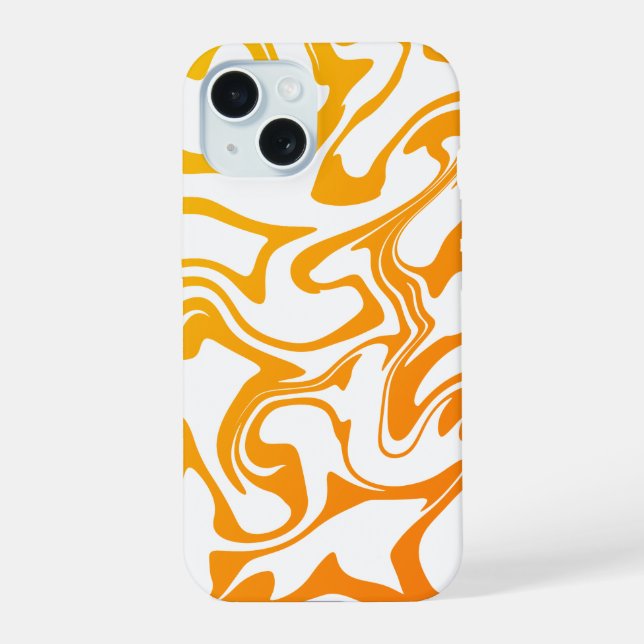 Capa de iPhone com Textura de Mármore Laranja Ousa (Verso)