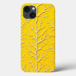 Capa de iPhone com Textura de Veia Amarela Estilo 