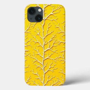 Capa de iPhone com Textura de Veia Amarela Estilo 