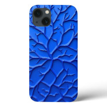 Capa de iPhone com Textura Embutida Azul Brilhante