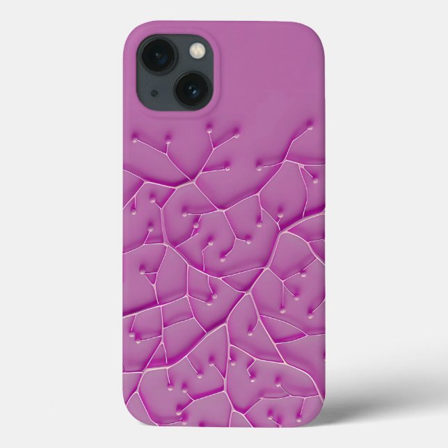 Capa de iPhone com Textura Orgânica Roxa e Visual  (Verso)