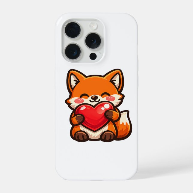 Capa de iPhone Coração de Raposa Fofa – Raposa Kaw (Verso)