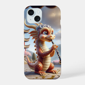 Capa de iPhone de dragão tocando clarinete