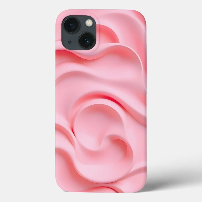 Capa de iPhone de Textura Macia Rosa Bebê para Mul (Verso)