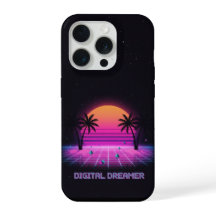 Capa de iPhone Digital Dreamer Neon Grid