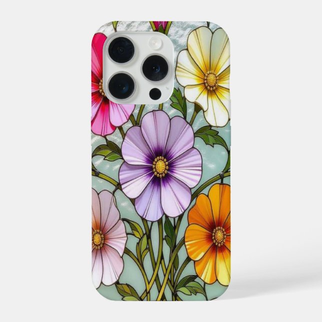 Capa de iPhone Elegant Wildflower com Vidro Mancha (Verso)