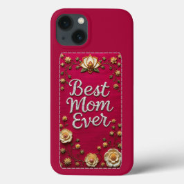 Capa de iPhone Elegante Floral Melhor Mãe do Mundo