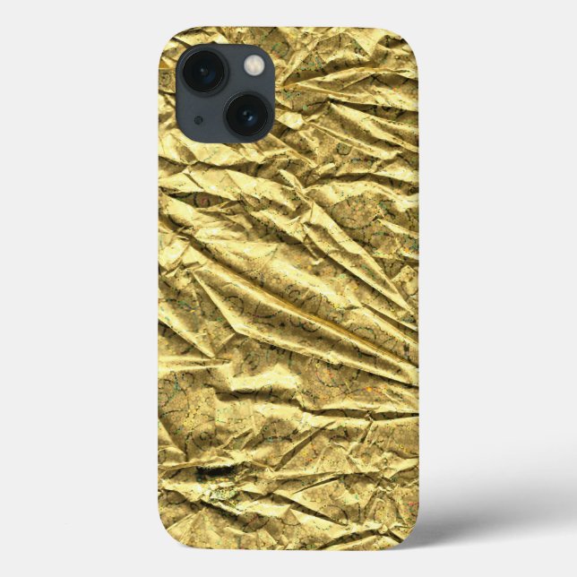 Capa de iPhone em folha de ouro brilhante (Verso)