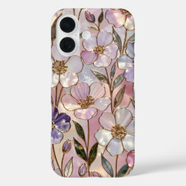 Capa de iPhone Floral com Vidro Colorido Flores Ro