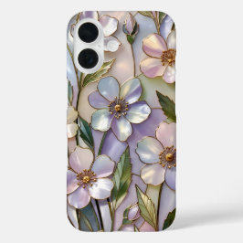 Capa de iPhone Floral de Vidro Pintado Lavanda Pas