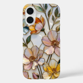 Capa de iPhone Floral de Vidro Pintado Pastel Quen