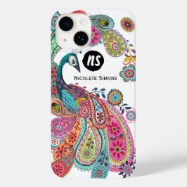 Capa de iPhone Floral Pavão Brilhante Colorido