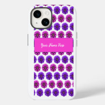 Capa de Iphone - Flores Rosa e Roxo