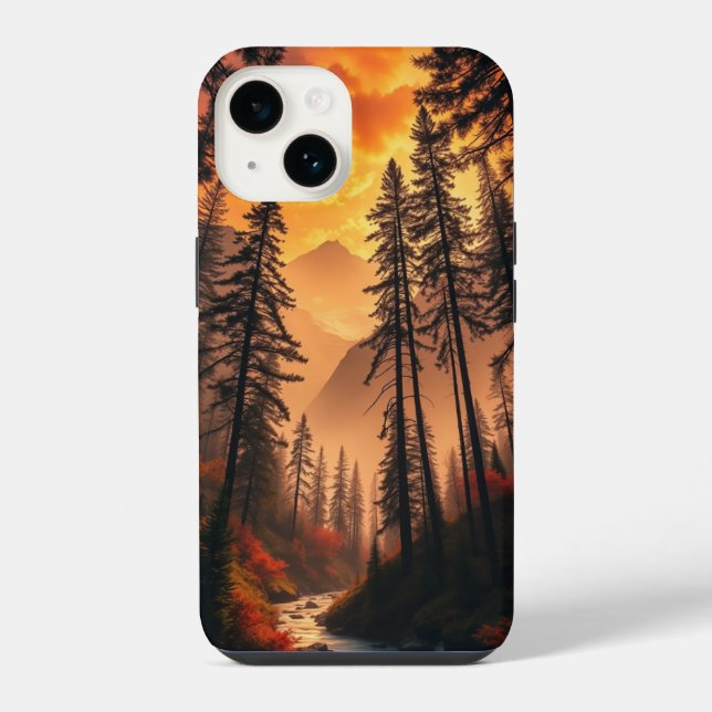 Capa de iPhone Floresta Sonhadora Noturna (Verso)