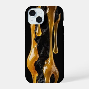 Capa de iPhone Gold Rocha Vulcânica Preta