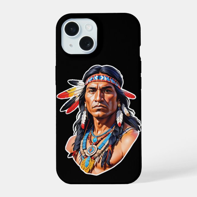 Capa de iPhone Homem Indígena Americano (Verso)
