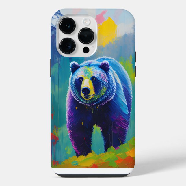 Capa de iPhone / iPad com arte de urso na natureza (Verso)