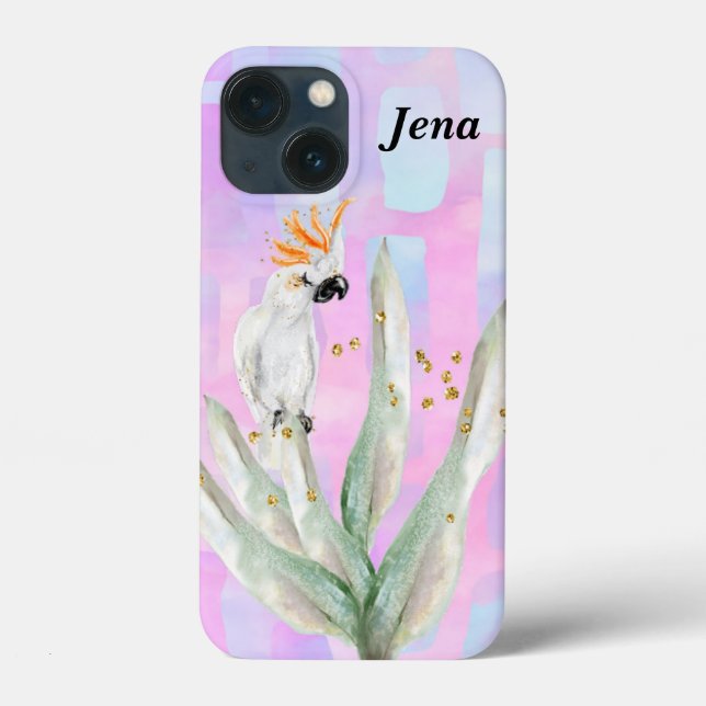 Capa de iPhone / iPad com Cacatua em Planta (Verso)