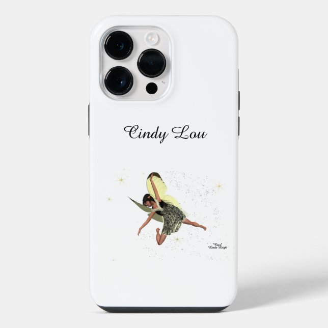 Capa de iPhone / iPad Fada Menina com Asas Amarela (Verso)