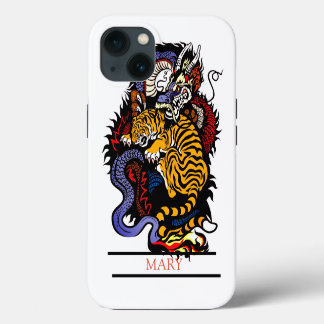 Capa de iPhone / iPad TIGRE E DRAGÃO COM NOME PERS