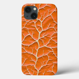 Capa de iPhone Laranja Glossy com Textura de Galho