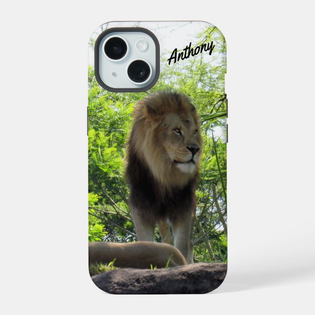 Capa de iPhone Leão Majestoso (Verso)