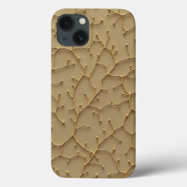 Capa de iPhone Moderna com Textura Rachada em Khak