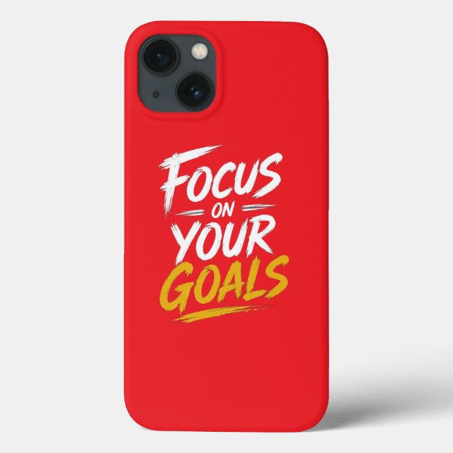 Capa de iPhone Motivacional Foque Em Seus Objetivo (Verso)