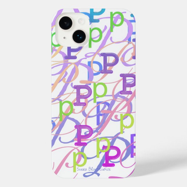 Capa de iPhone "P" Confete de Letras (Verso)