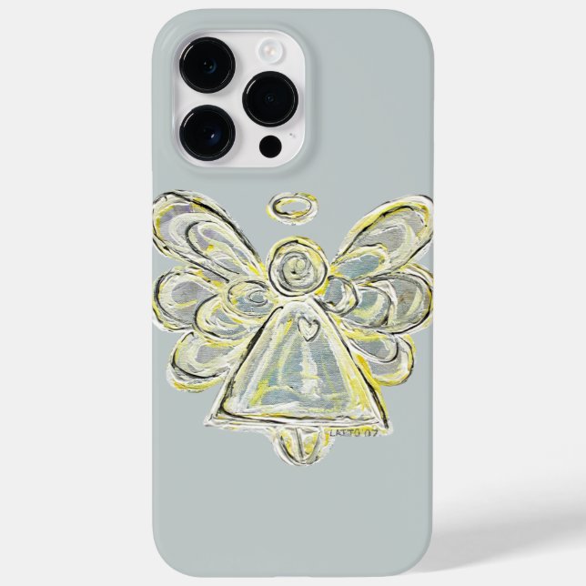 Capa de iPhone Personalizada Anjo da Guarda Branco (Verso)