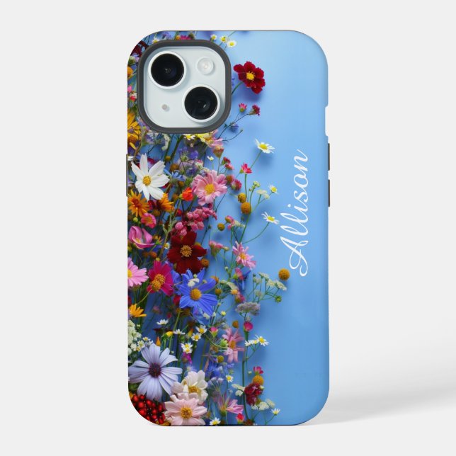 Capa de iPhone Personalizada com Flores Silvestres (Verso)