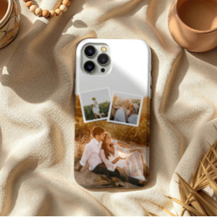 Capa de iPhone personalizada com layout de 3 fotos