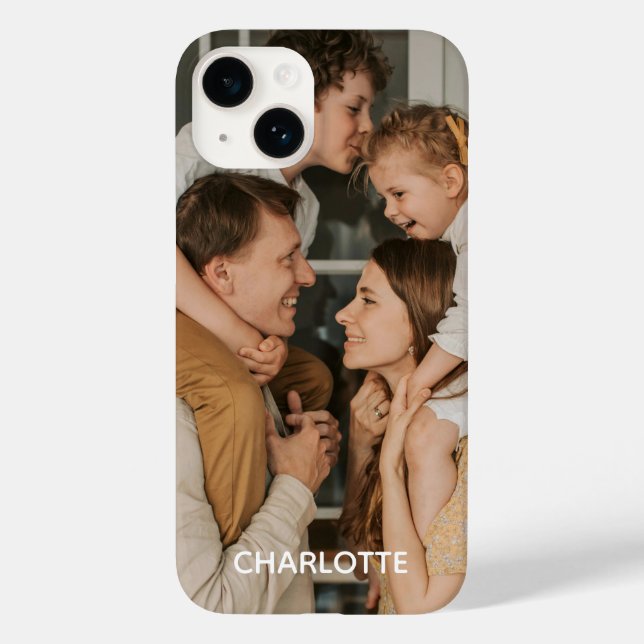 Capa de iPhone Personalizada com Nome e Foto - Mat (Verso)