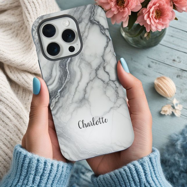Capa de iPhone Personalizada Mármore Cinza (Criador carregado)