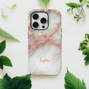 Capa de iPhone Personalizada Mármore Rosa Claro