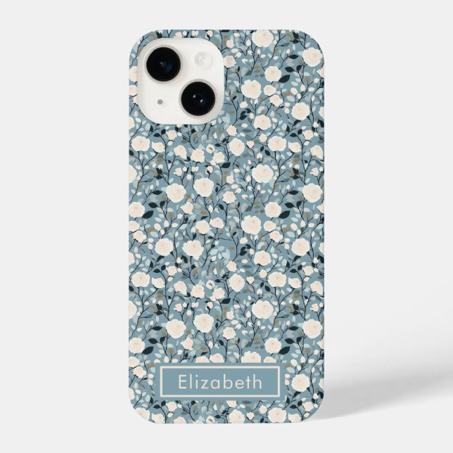Capa de iPhone Personalizável com Nome Rosa Bonita (Verso)